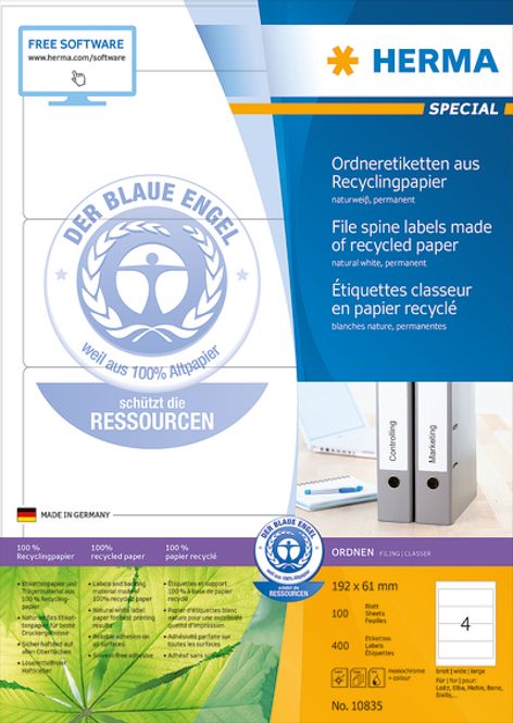 Hovedbilde SPECIAL etiketter resirkulert papir 100 ark ...
