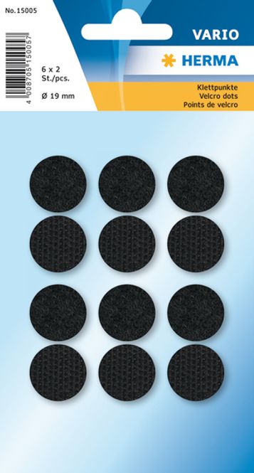 Hovedbilde VARIO borrelåsrondeller sort Ø19 mm, 6 par (10 ...