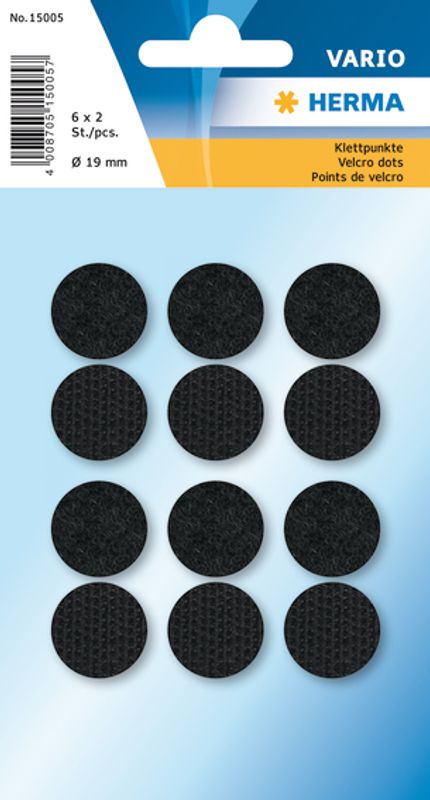VARIO borrelåsrondeller sort Ø19 mm, 6 par (10 pakk)