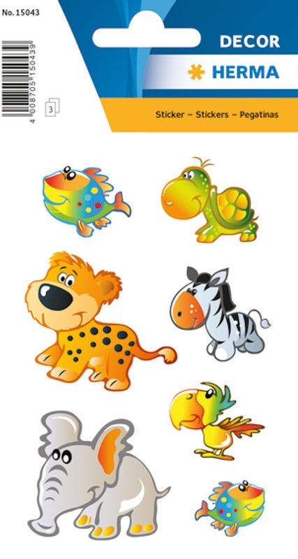 DECOR Stickers Babydyr, 3 ark (10 pakk)