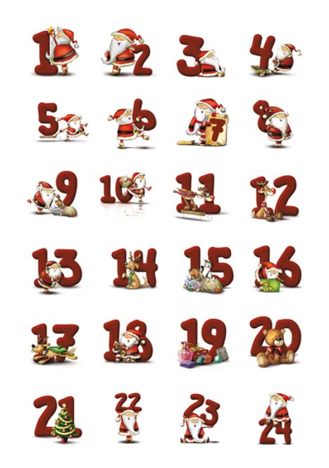 Hovedbilde DECOR Stickers Pepperkaketall, 3 ark (10 pakk)