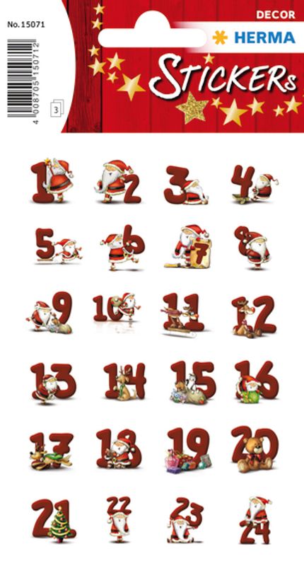 DECOR Stickers Pepperkaketall, 3 ark (10 pakk)