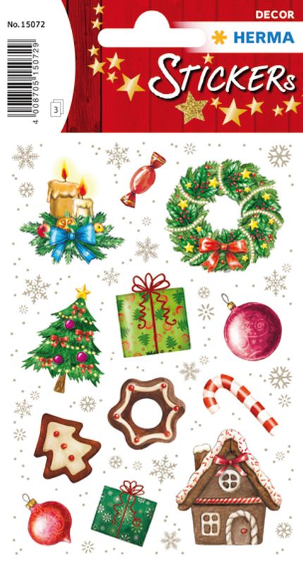 DECOR Stickers Juletid, 3 ark (10 pakk)
