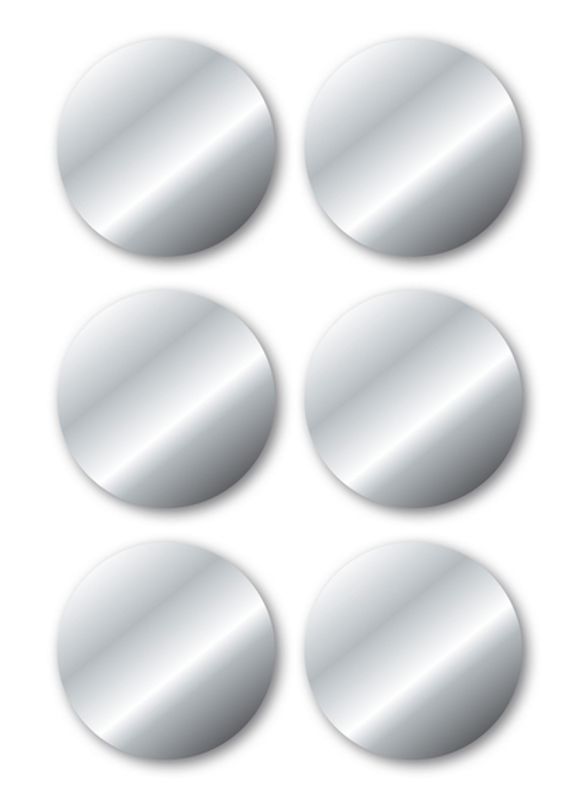 VARIO Etiketter, sølv Ø32 mm, 3 ark, 18 stk  (10 pakk)