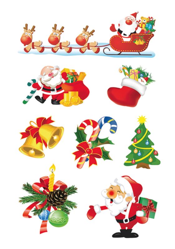 DECOR Stickers Julenisse, 3 ark (10 pakk)