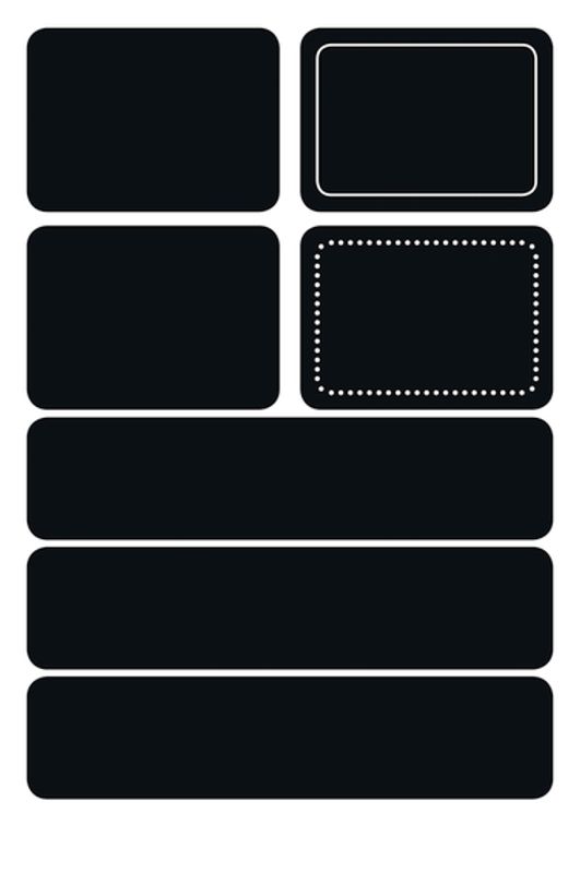 HOME tavleetiketter Firkanter, 2 ark (5 pakk)