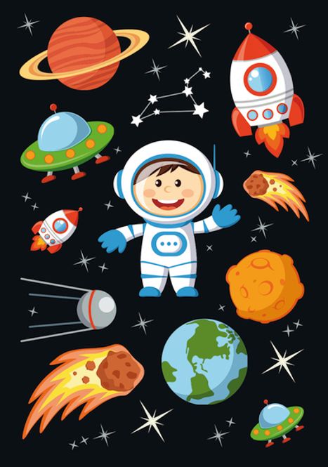 Hovedbilde DECOR Stickers Lille astronaut, 3 ark (10 pakk)