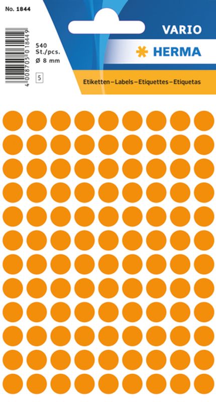 VARIO, rund, småpakning, Ø 8, lys oransje, 540 stk (10 pakk)