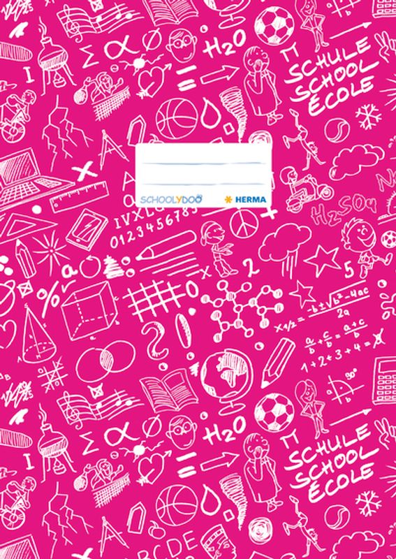 SCHOOLYDOO ferdigbind til skrivebøker, pink, A4 (10 pakk)