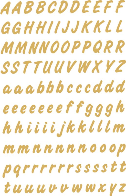 VARIO  bokstaver 8 mm, A-Z,gull/transparent, 2 ark (10 pakk)
