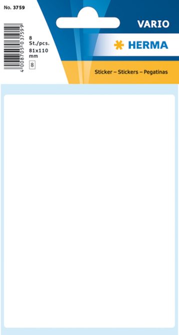Hovedbilde VARIO standard etiketter hvit 81x110 (8 stk) 10 ...