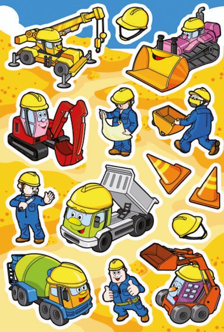 Hovedbilde DECOR Stickers Byggeplass, 3 ark (10 pakk)
