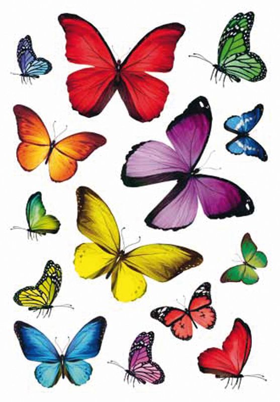 DECOR Stickers Sommerfugler, 3 ark (10 pakk)