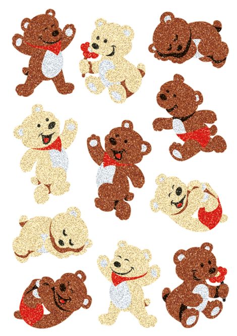 Hovedbilde MAGIC Stickers Bjørner med glitter, 1 ark (10 ...