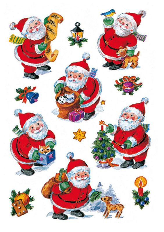 DECOR Stickers Julenisser, 3 ark (10 pakk)