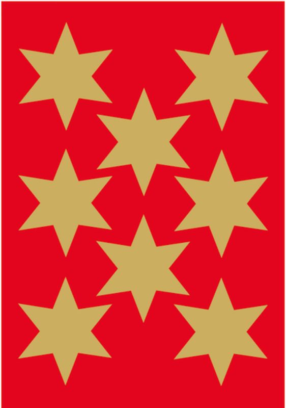 DECOR Stickers Gullstjerner folie, 3 ark (10 pakk)