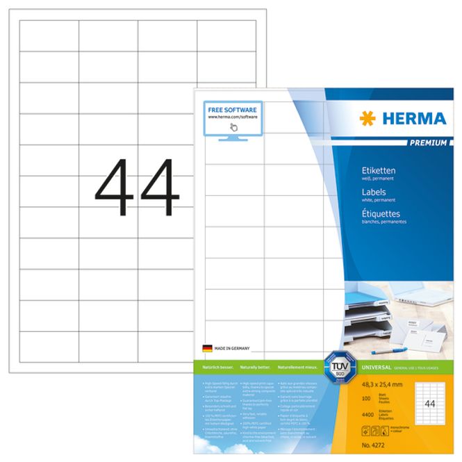 Hovedbilde PREMIUM universaletiketter, 100 ark 48.3x25.4 ...