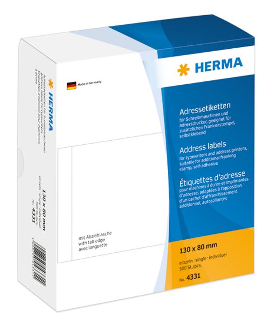 Hovedbilde Adresseetiketter enkel til skrivemaskin, 130x80 ...