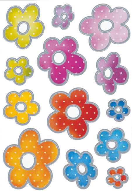 Hovedbilde DECOR Stickers Blomster med sølvpreg, 2 ark (10 ...