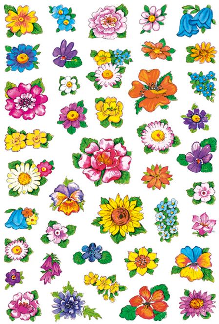 Hovedbilde DECOR Stickers Blomster, papir, 3 ark (10 pakk)
