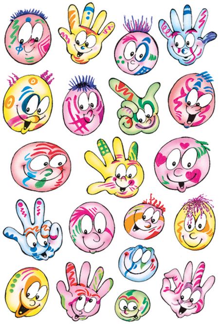 Hovedbilde DECOR Stickers Fargerike ansikter, 3 ark (10 ...