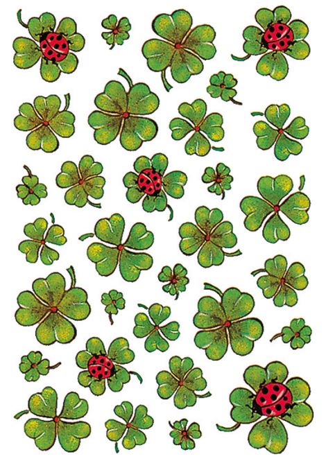 Hovedbilde DECOR Stickers Firkløver, papir 3 ark (10 pakk)