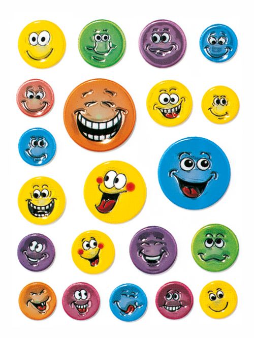 Hovedbilde MAGIC Stickers Smileys, preget overflate, 1 ark ...