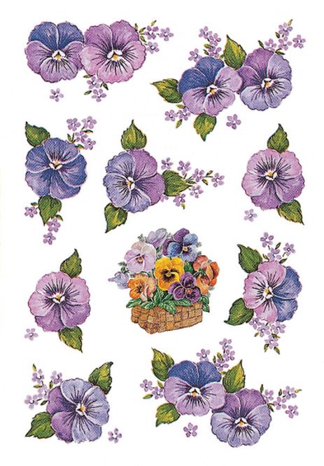 Hovedbilde DECOR Stickers Stemorsblomster, 3 ark (10 pakk)