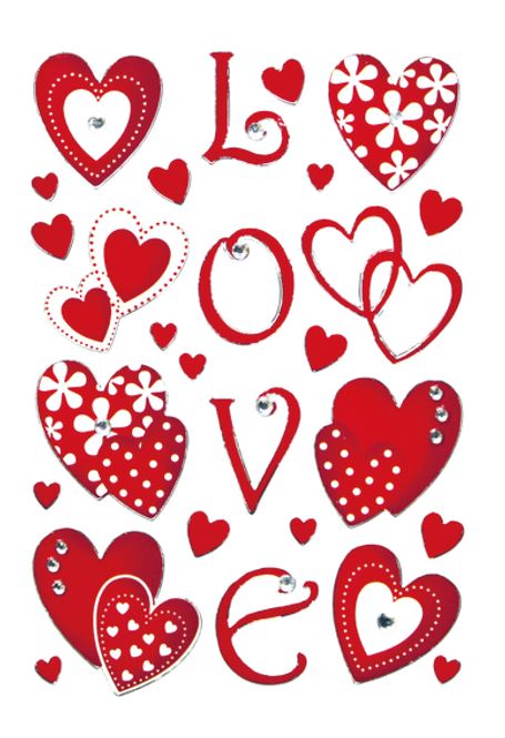 Hovedbilde MAGIC Stickers Love symboler med paljetter, 1 ark ...
