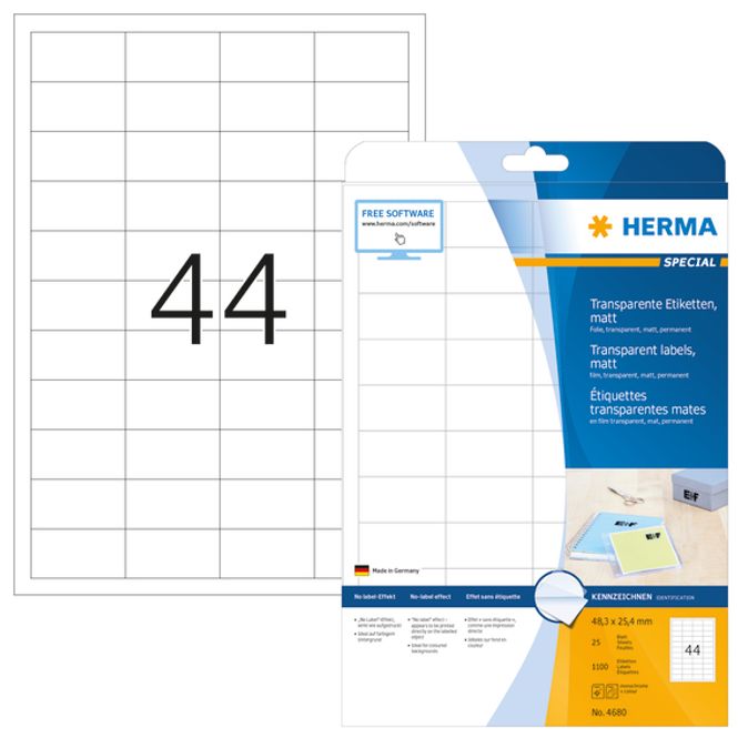 Hovedbilde SPECIAL transparente etiketter, 25 ark 48.3x25.4 ...