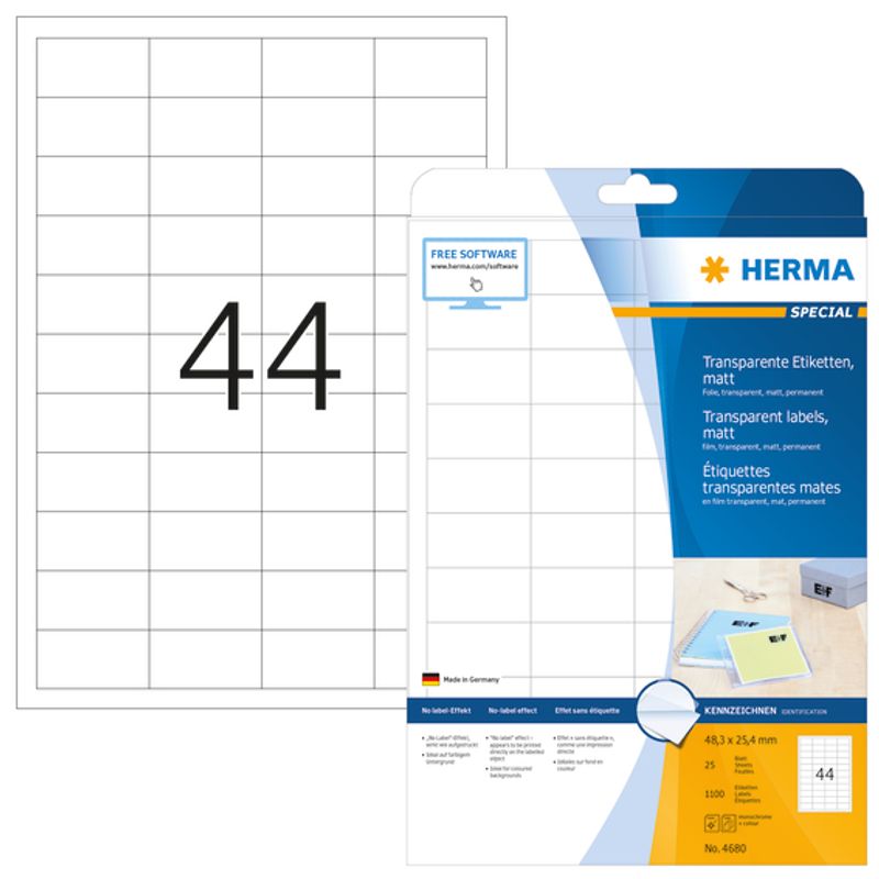 SPECIAL transparente etiketter, 25 ark 48.3x25.4 (1100)