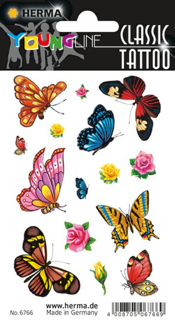 Hovedbilde CLASSIC Tattoos Colour Art, Sommerfugler, 1 ark ...