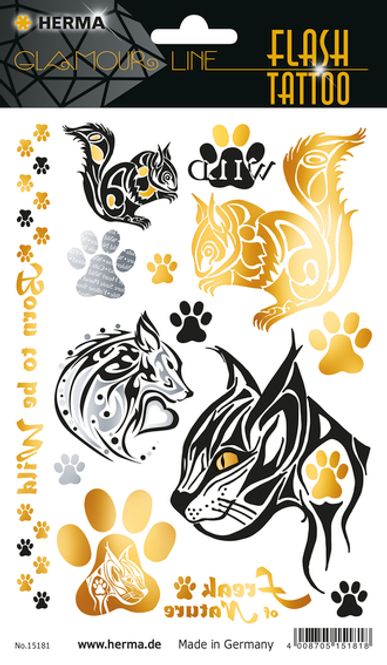 Hovedbilde FLASH TATTOO WILDLIFE, 14 motiver (5 pakk)