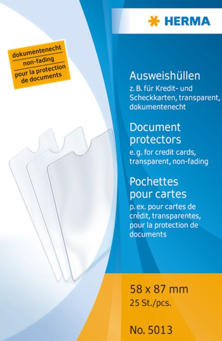 Hovedbilde HERMA plastlommer i klar plast 58x87 mm, bankkort ...