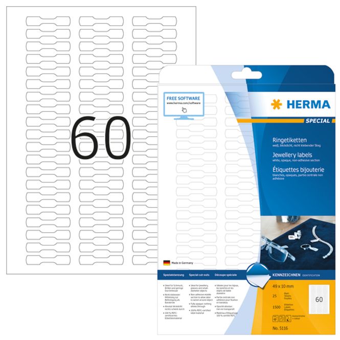 Hovedbilde SPECIAL Ringetiketter til skriver 49x10 (25 ark)