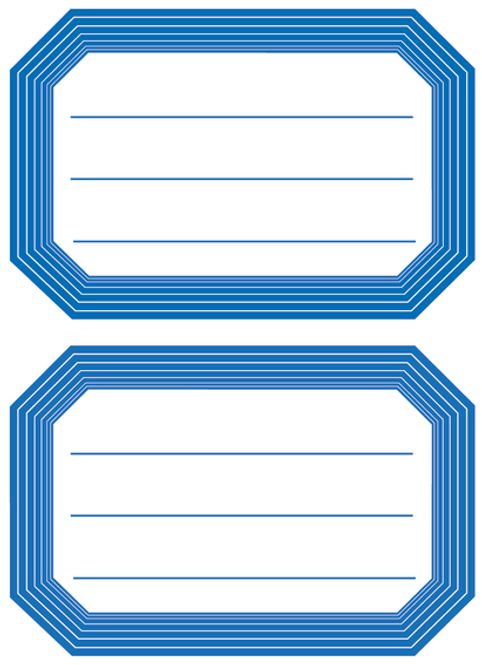 Hovedbilde VARIO boketiketter med blå kant, 82x55 mm, 6 ark ...