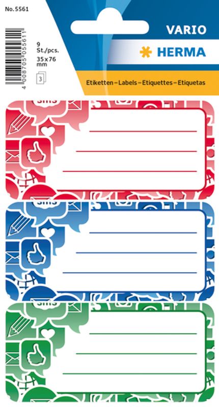 VARIO boketiketter Social Icons, 3 ark (10 pakk)