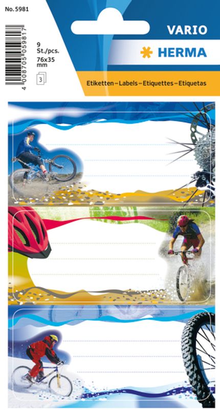 VARIO boketiketter Montainbike, 3 ark (10 pakk)