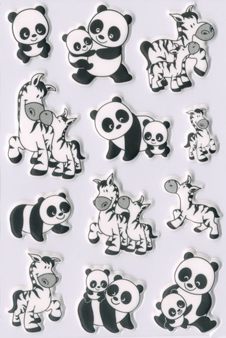 Hovedbilde MAGIC Stickers Panda- og zebrafamilie, (skum), 1 ...