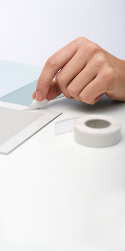 Dobbeltsidig tape på rull 1000 m, bredde 16 mm, (5 pakk)