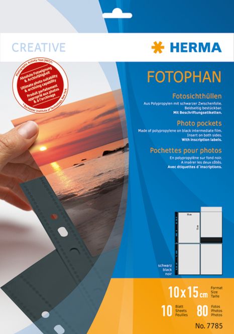 Hovedbilde Fotophan fotolommer 10x15 cm portrait svart, 8 ...
