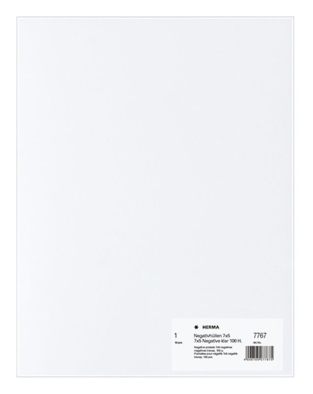 Negativlommer for småbildefilm, 7x5, 24,3x29,7 cm, 100 ark