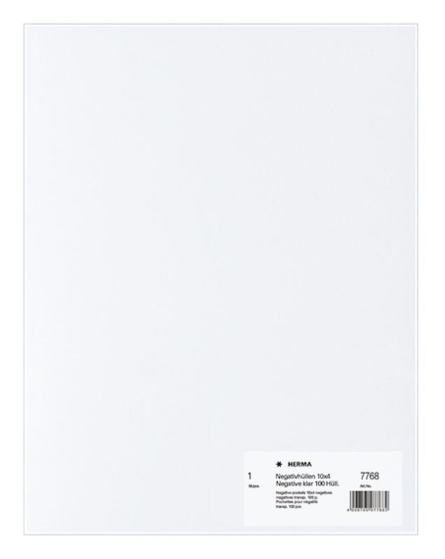 Negativlommer for småbildefilm, 10x4, 24,5x31,5 cm, 100 ark