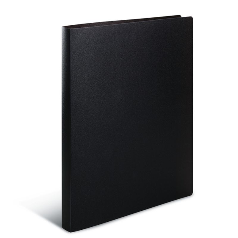 Smal ringperm i transparent plastmateriale A4, svart (3 pakk)