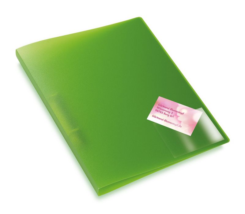 Selvklebende plastlommer til visittkort, 95 x 60 mm, 24 stk