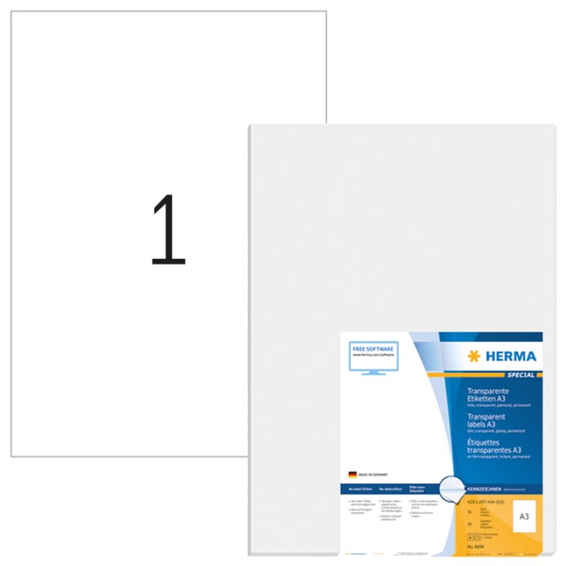 SPECIAL transparent plakat, glassklar, A3, 420x297 (50 stk)