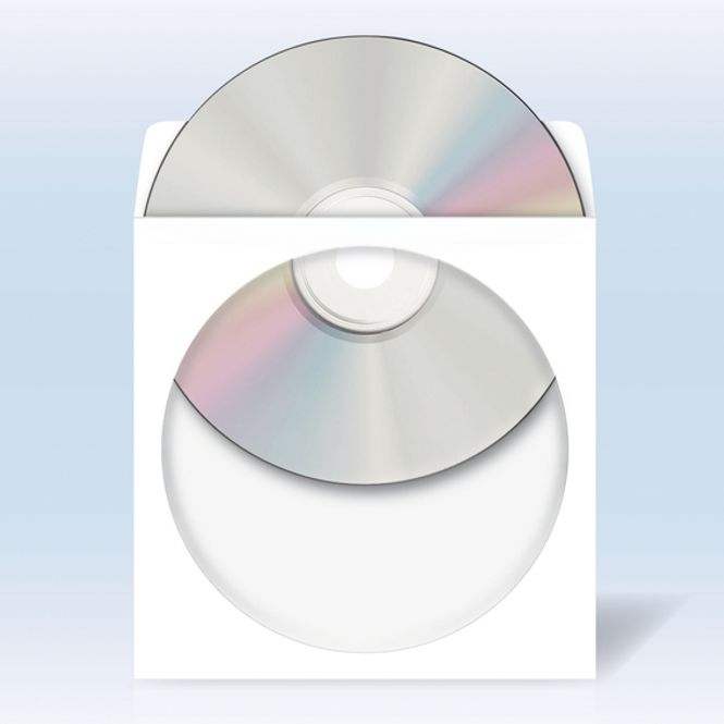Hovedbilde CD/DVD lommer 124x124mm, selvkl. bakside, hvit ...
